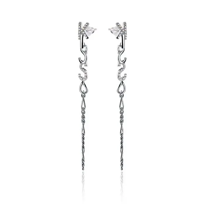 Серьги подвесные из серебра