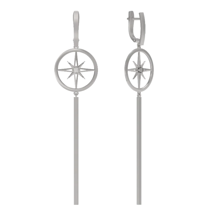 Серьги подвесные из серебра