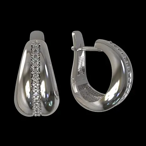 Серьги с английским замком из серебра