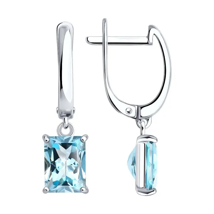 Серьги подвесные из серебра