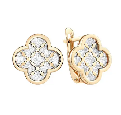 Серьги с английским замком из красного золота