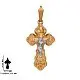 Подвеска крест из комбинированного золота