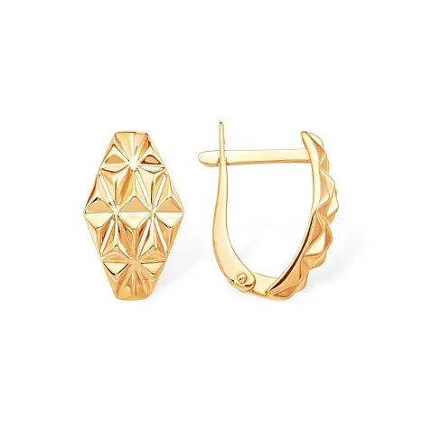 Серьги с английским замком из красного золота