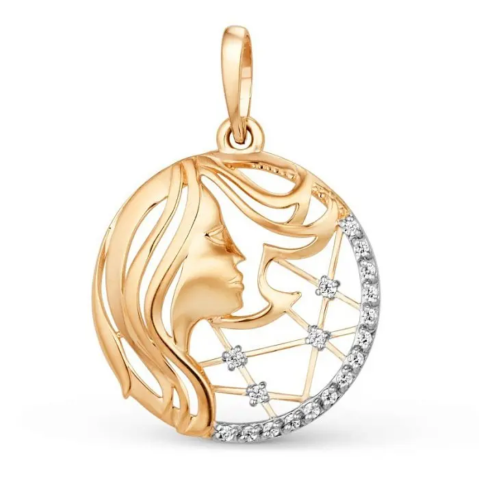 Подвеска знак зодиака из красного золота