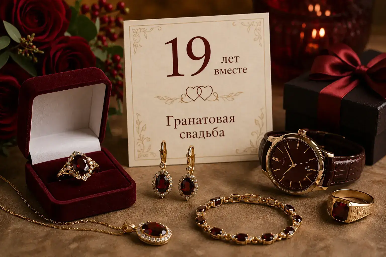 Что подарить на гранатовую свадьбу?
