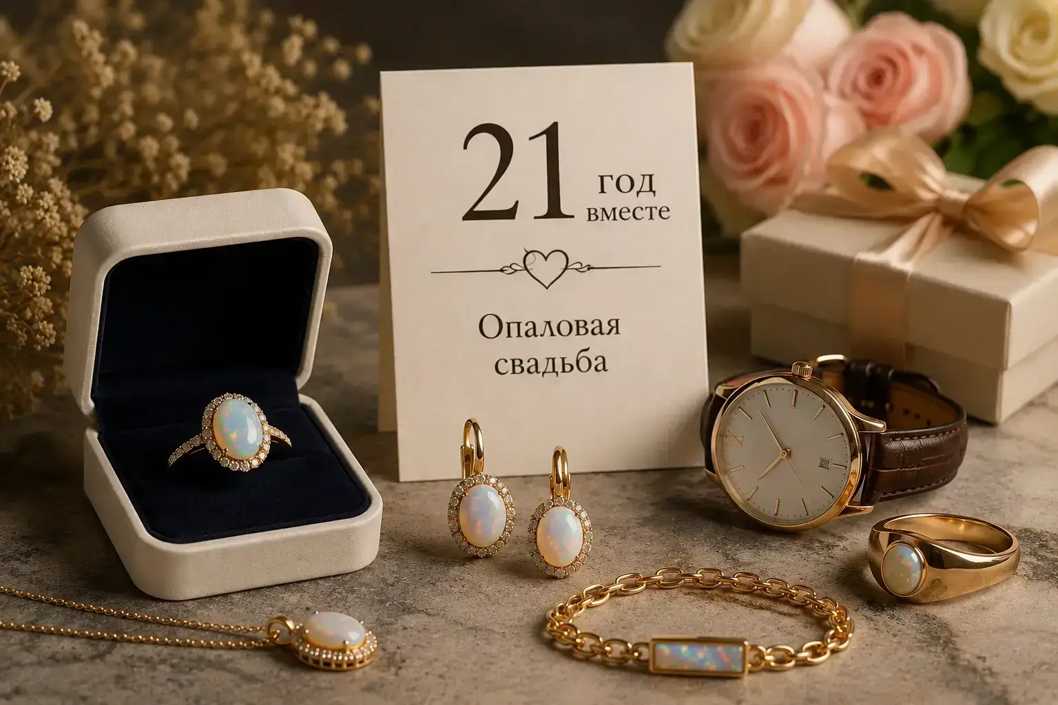 Что подарить на опаловую свадьбу?
