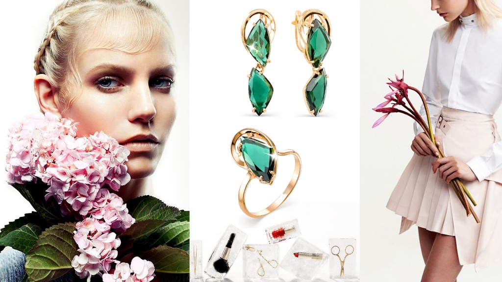 Серьги и кольцо с турмалинами для Рака